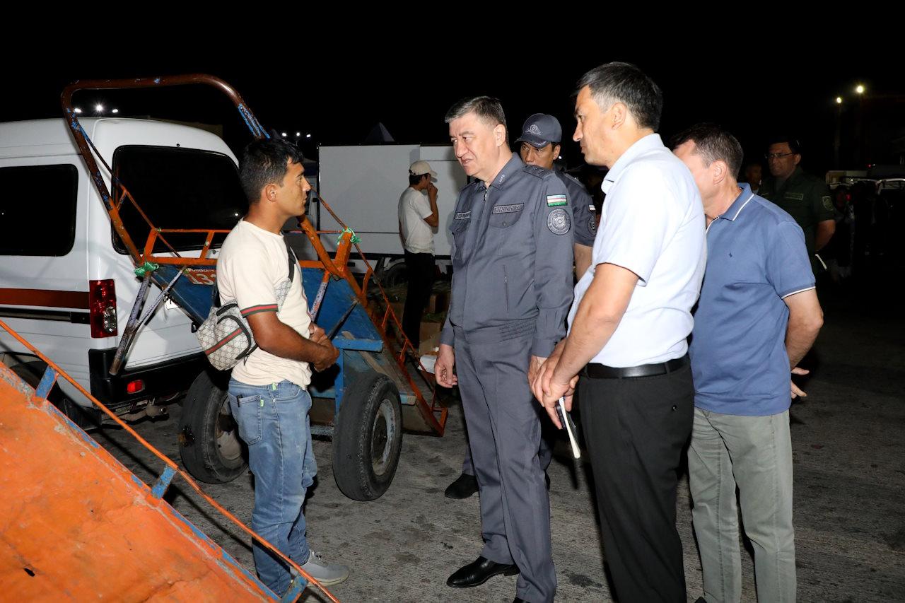 Working group headed by the Minister of Internal Affairs studied nighttime activities in Bektemir and Yakkasaroy districts in Tashkent