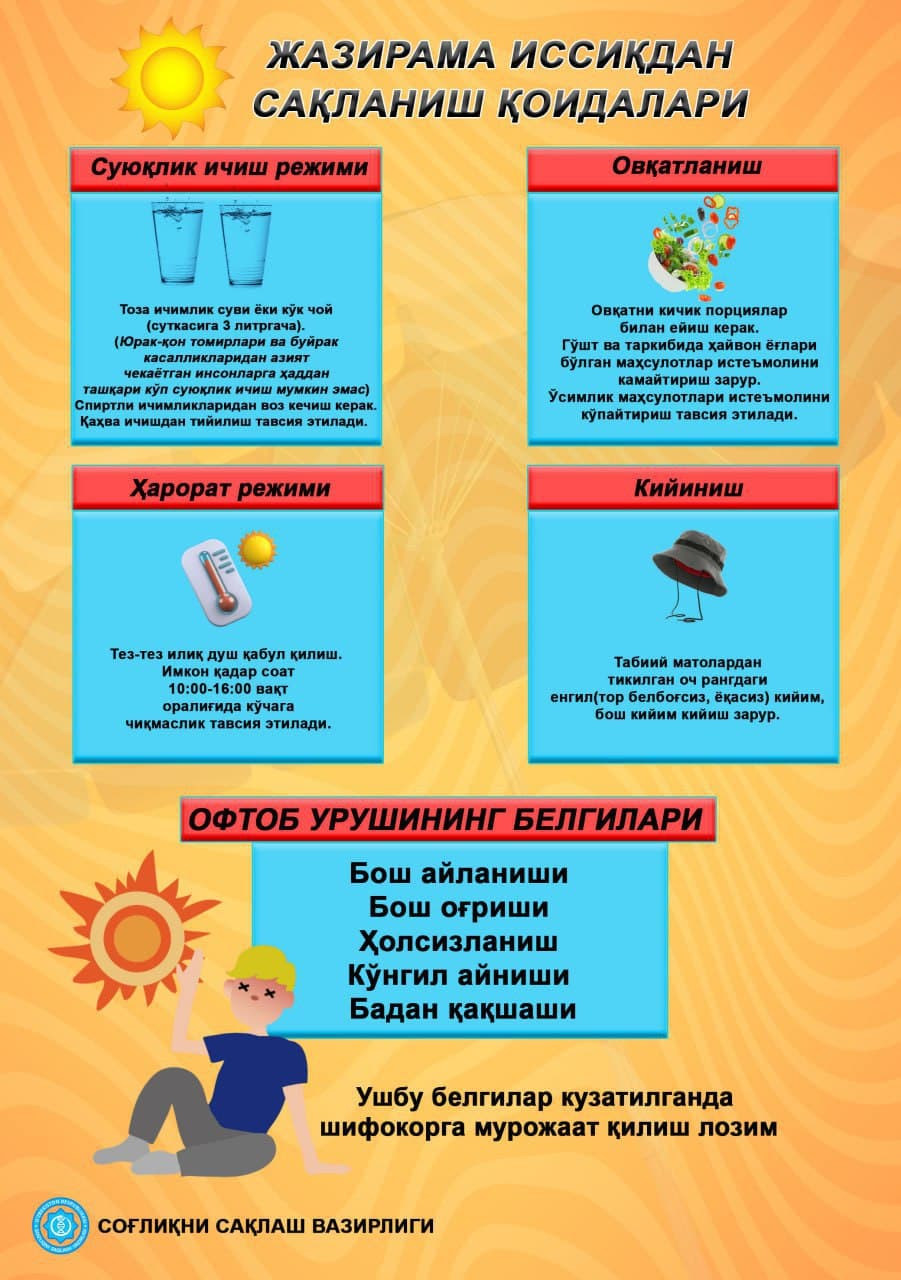 Yurtimizda jazirama yoz kunlari boshlandi