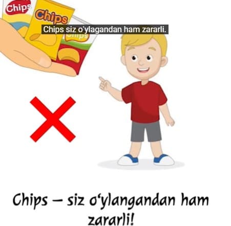 Tadqiqotlarga ko'ra, sog'liq uchun zararli mahsulotlar ro'yxatida kartoshka chipslari etakchilik qiladi