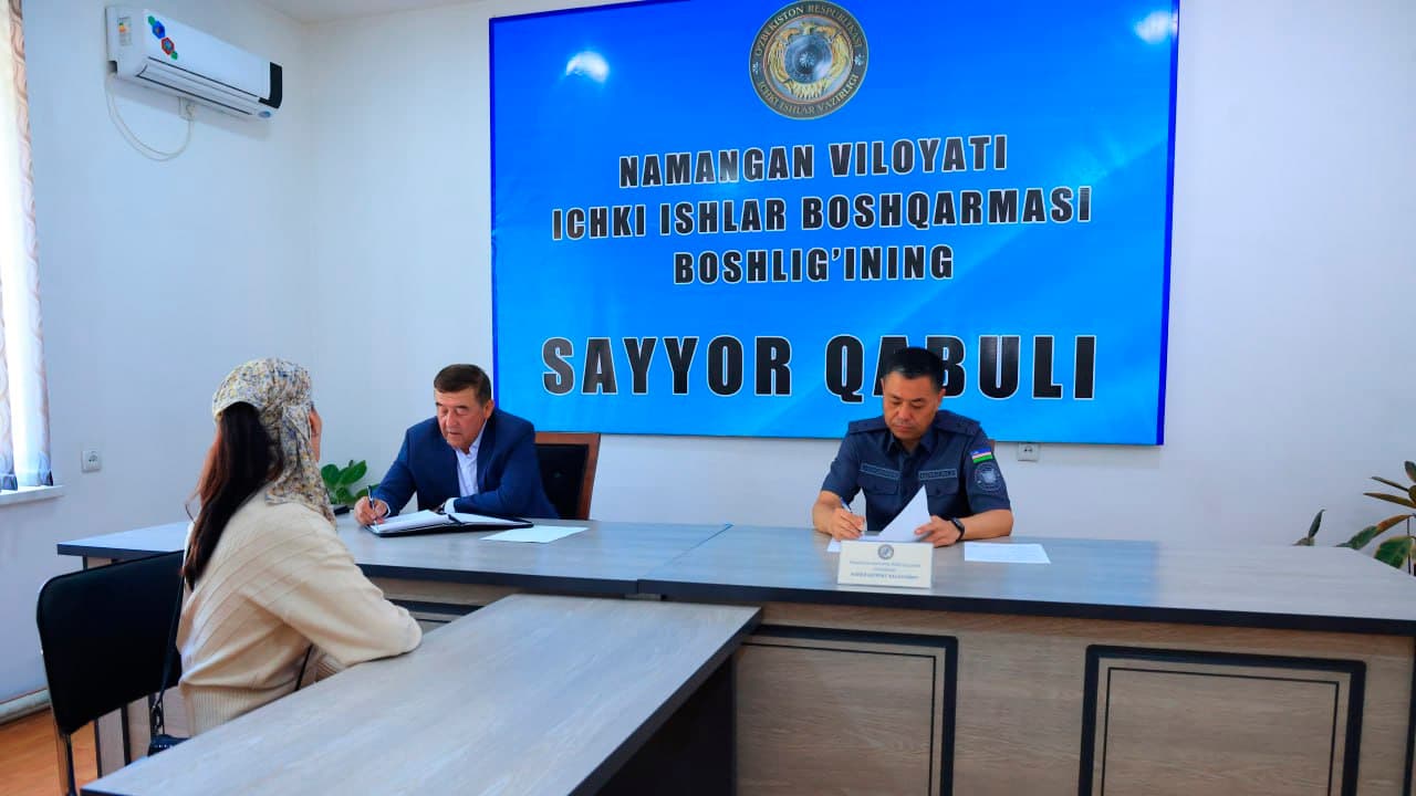 Namangan viloyati Ichki ishlar boshqarmasi rahbariyatining Uychi tumani “Madaniyat markazi”da sayyor qabuli tashkil etildi