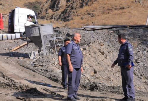 Review of the construction of a new building for the Internal Affairs Department in Zamin district