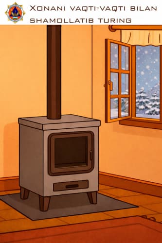 Isitish mavsumida xonani vaqti-vaqti bilan shamollatib turing.
