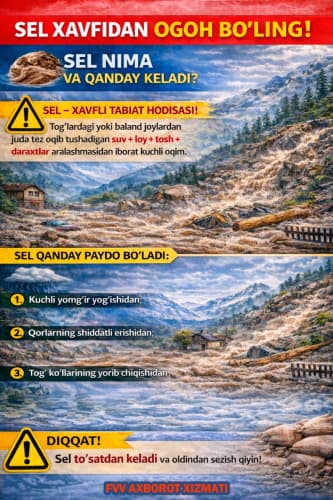 Sel xavfidan ogoh bo‘ling
