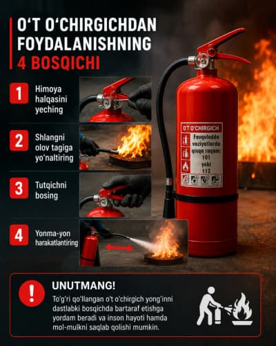 O't o'chirgichdan foydalanishning 4 bosqichi
