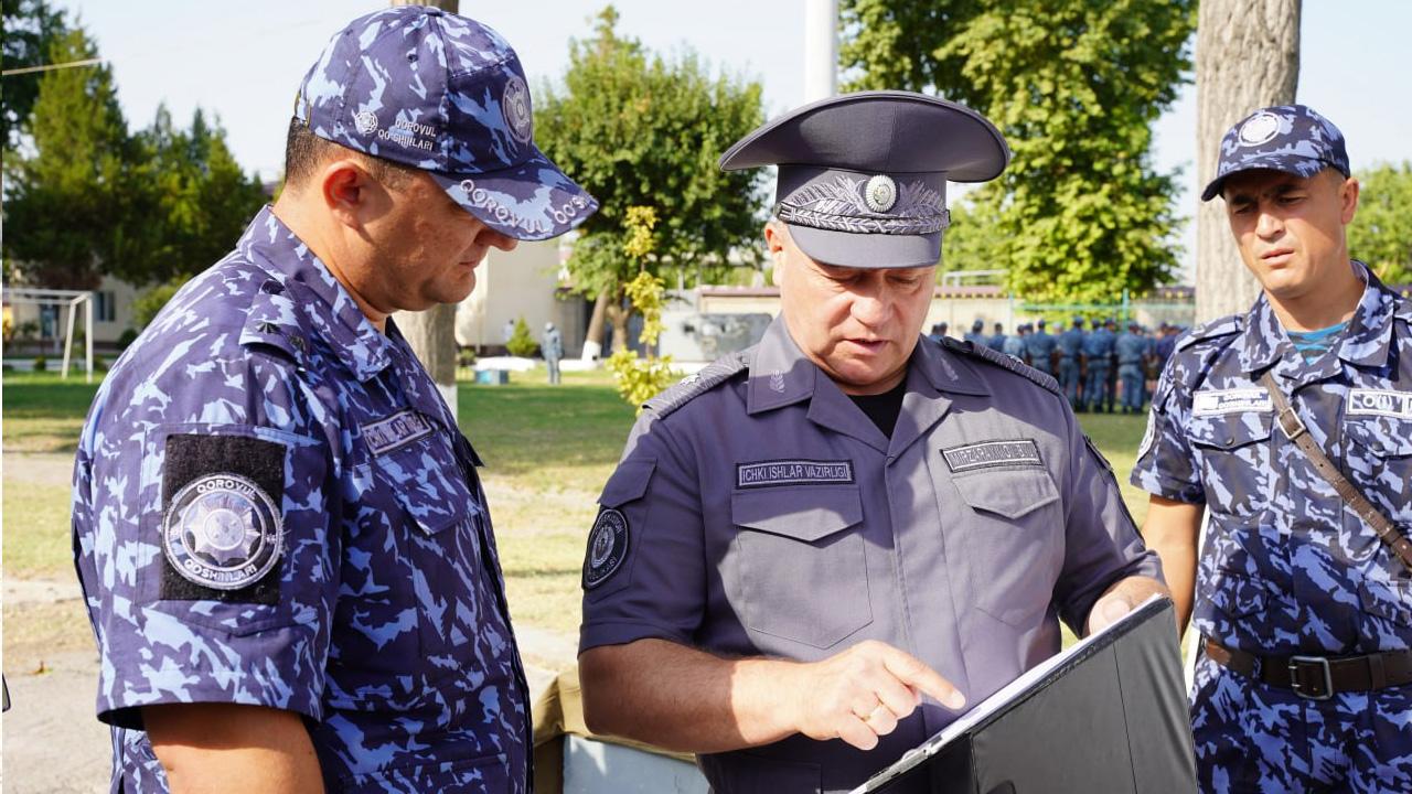 Deputy Minister of Internal Affairs Major General Bakhodir Mirzarahimov visited the 7534th military unit of the Guard troops