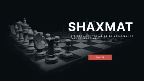 STRIMERLARNI TANLAB OLISH MEXANIZMI VA TANLOV SHARTLARI