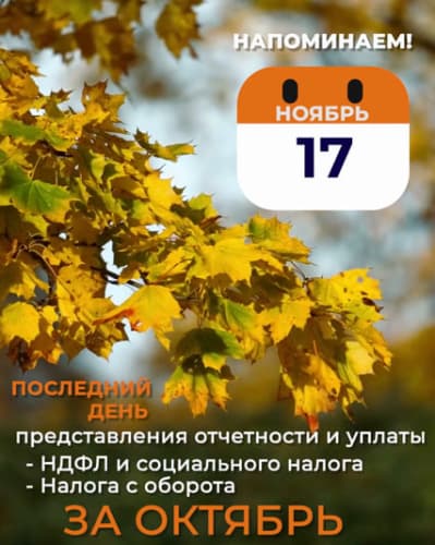 Календарь налогоплательщика – юридического лица на ноябрь 2025 года