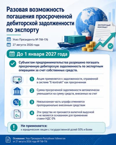 Разовая общегосударственная акция погашения просроченной дебиторской задолженности по экспорту