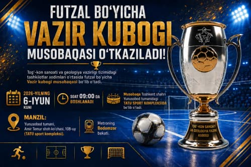 Futzal bo‘yicha Vazir kubogi musobaqasi o‘tkaziladi