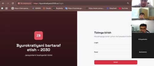 "Byurokratiyani bartaraf etish – 2030" dasturi doirasida onlayn-trening o‘tkazildi