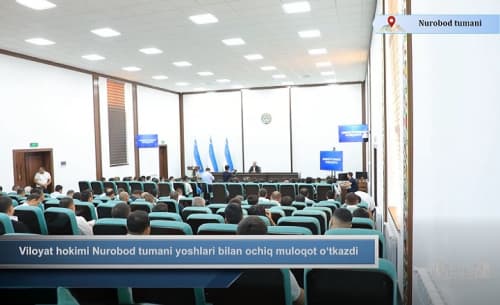 Viloyat hokimi Nurobod tumani yoshlari bilan ochiq muloqot o‘tkazdi
