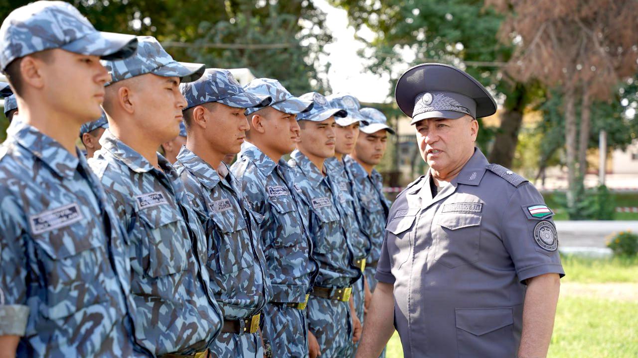 Deputy Minister of Internal Affairs Major General Bakhodir Mirzarahimov visited the 7534th military unit of the Guard troops