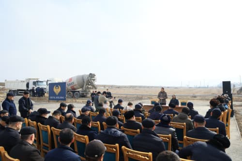 Construction of the first phase of the “Turon Turk” Special Industrial Zone, being established by Turkey’s “Heyal Holding” company, has begun in Kuva district