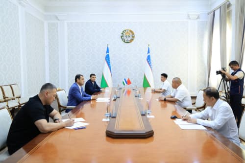Governor of Fergana Region Khairullo Bozorov received Zhang Jiang, General Manager of the Chinese company "Wuhan Qidakon Environmental Technology Co., Ltd."