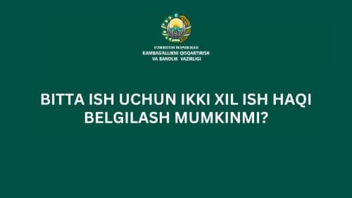 Bitta ish uchun ikki xil ish haqi belgilash mumkinmi?