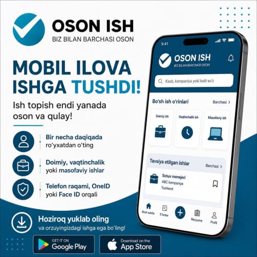 Osonish.uz mobil ilovasi ishga tushdi!