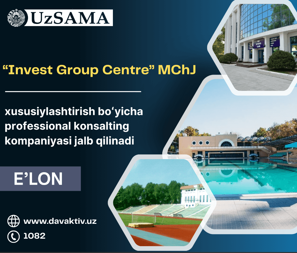 Announcement on attracting professional consulting company for privatization of the state share in Invest Group Centre LLC