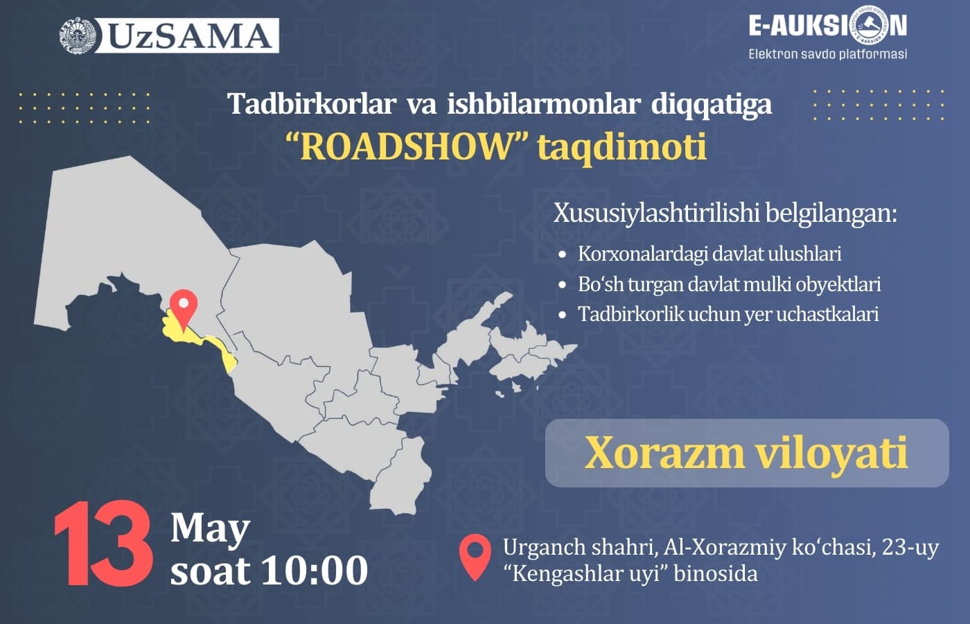 To the attention of Khorezm region entrepreneurs and businessmen!