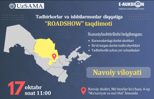 Navoiy viloyatidagi tadbirkorlar va ishbilarmon doiralar diqqatiga!