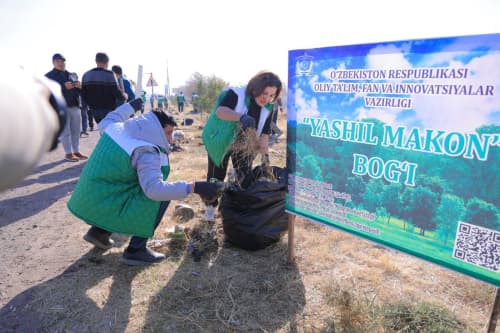 “Yashil makon” loyihasi doirasida: vazirlik jamoasi ekologik hasharda faol ishtirok etdi