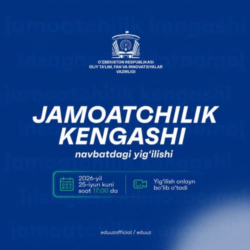 Jamoatchilik kengashining navbatdagi yig‘ilishi bo‘lib o‘tadi