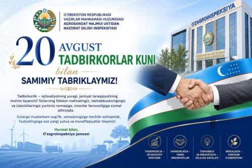 Hurmatli tadbirkorlar va fermerlar!