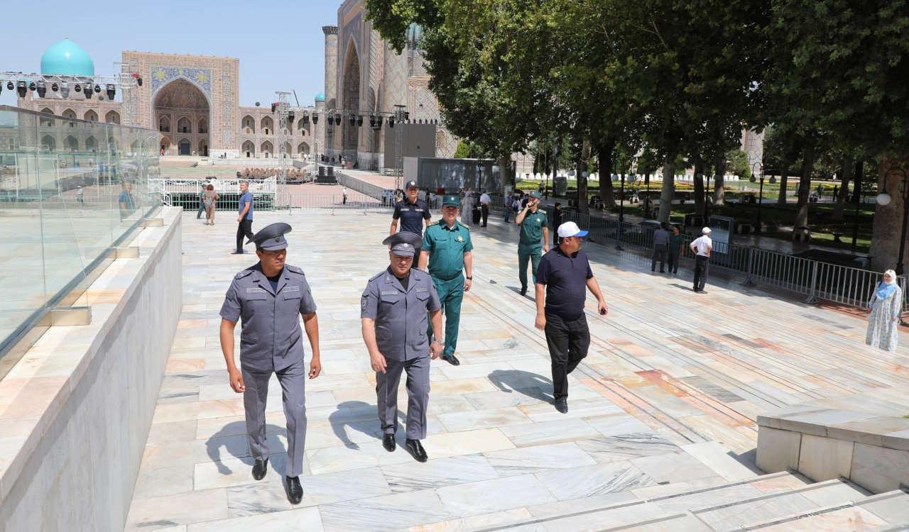 Ichki ishlar vaziri oʻrinbosari general-mayor Baxodir Mirzarahimov Samarqandda oʻrganishlar olib bormoqda