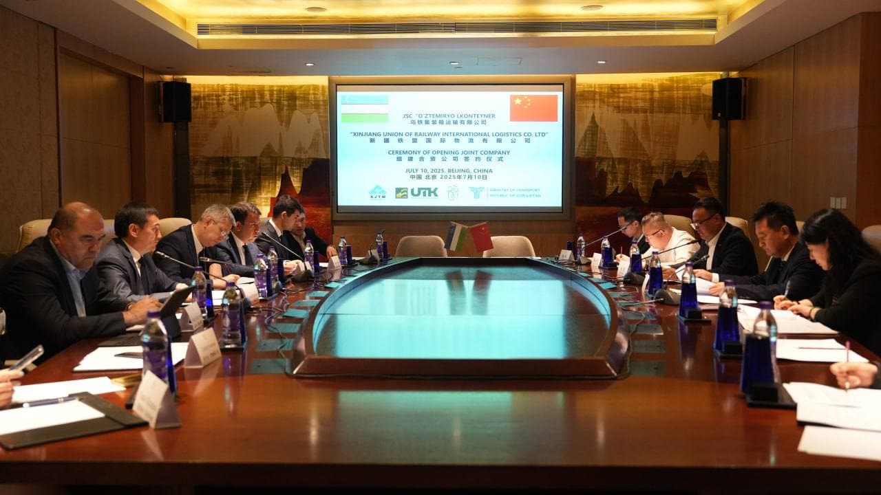 Xitoy va O‘zbekiston o‘rtasida konteyner tashuvlariga ixtisoslashgan qo‘shma korxona tashkil etildi