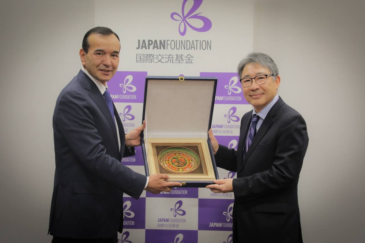 Токиода Ўзбекистон Республикаси маданият вазири Озодбек Назарбеков ҳамда Япония жамғармаси раиси Шиня Куросава ўртасида ҳамкорлик учрашуви бўлиб ўтди