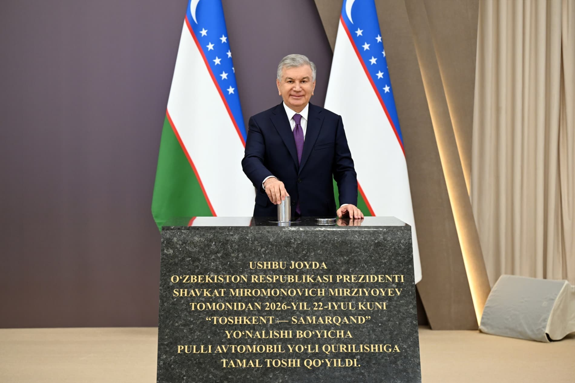 Toshkent – Samarqand yangi avtomobil yoʻli qurilishiga start berildi