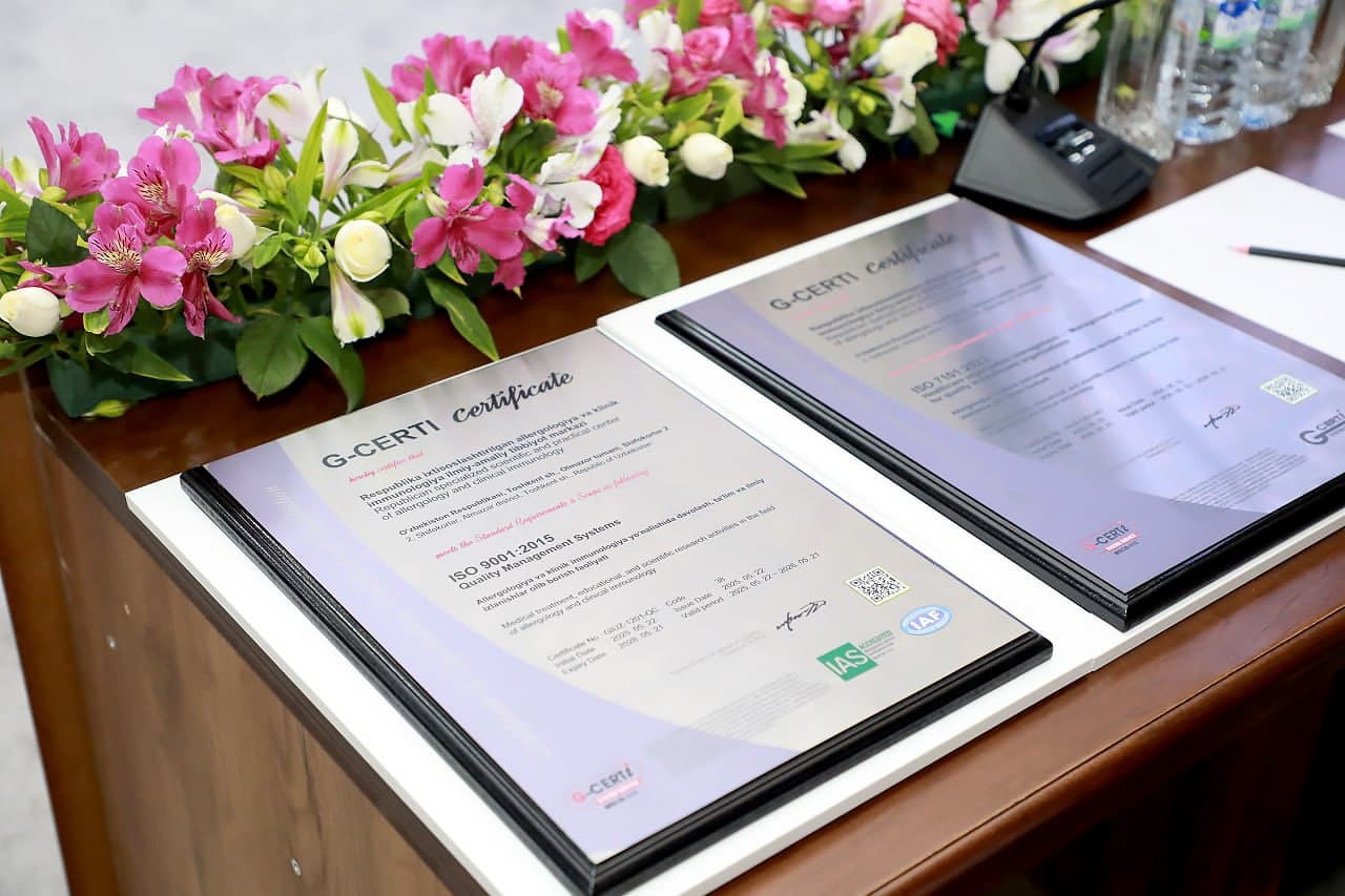 Минздрав: Республиканский центр аллергологии и клинической иммунологии получил сертификаты ISO