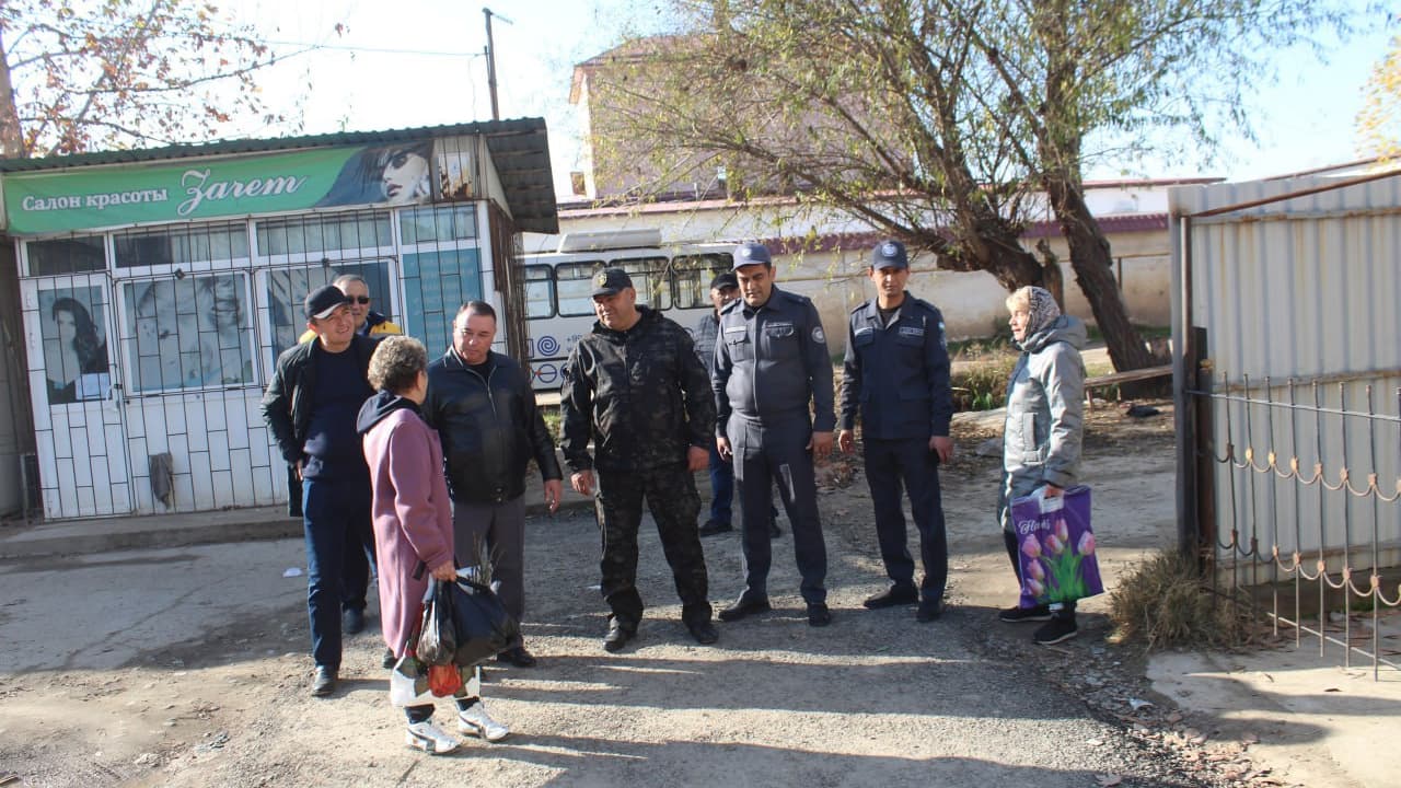 Toshkent viloyati Zangiota tumanida kuz-qish mavsumi yuzasidan Ichki ishlar vaziri oʻrinbosari general-mayor B.Yu.Mirzaraximov oʻrganishlar olib bormoqda