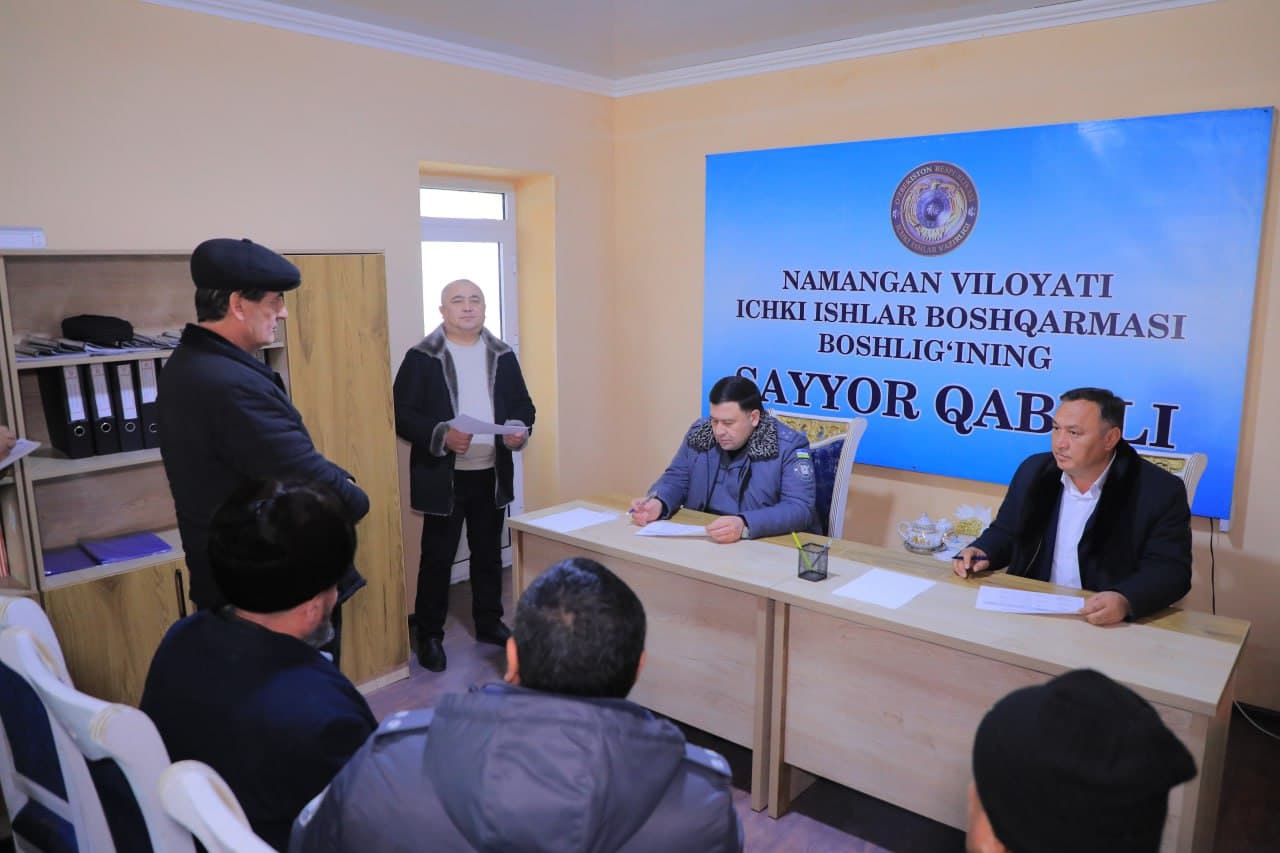 Namangan viloyati IIB rahbariyatining Uychi tumanida sayyor qabuli tashkil etildi