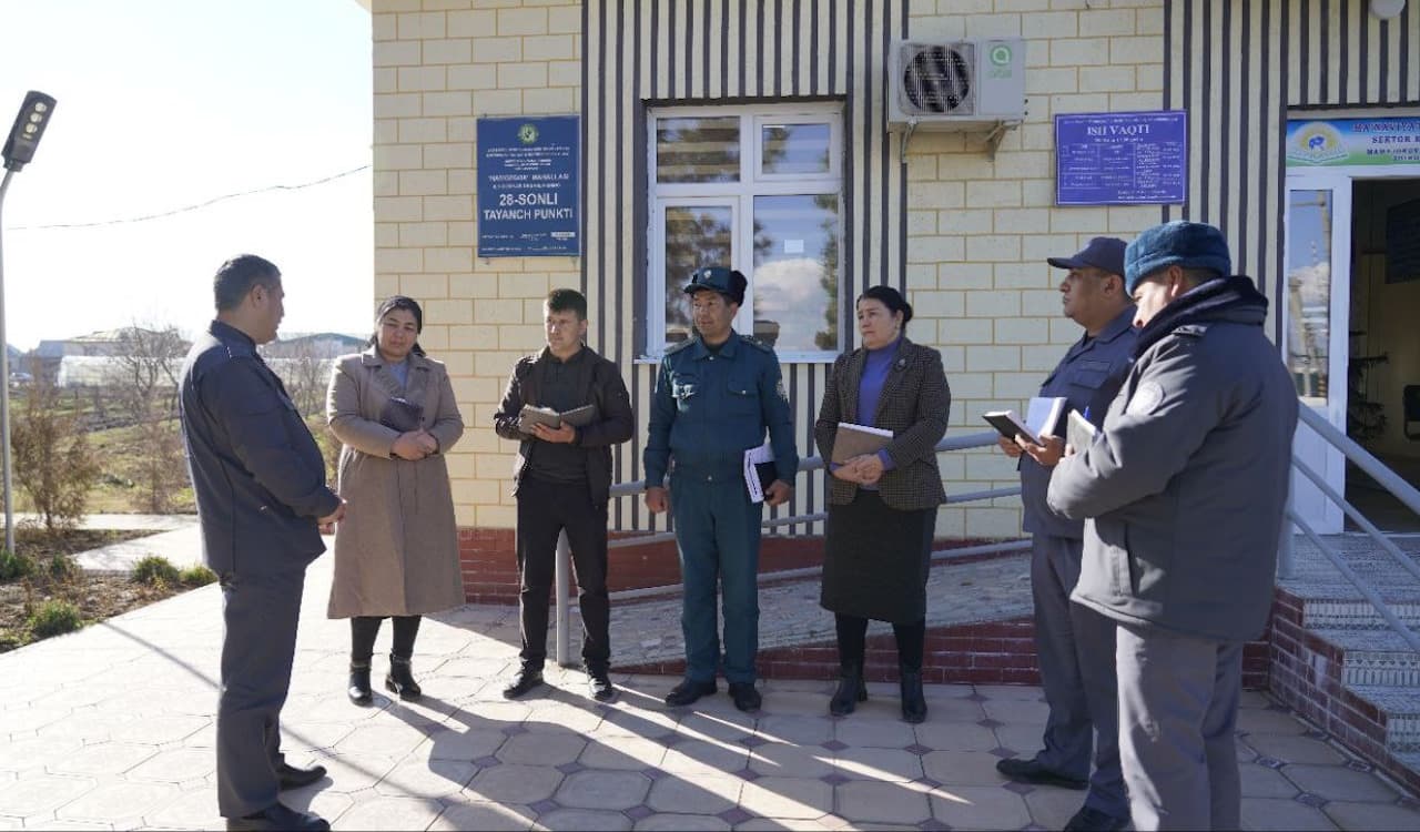 ИИВ Жамоат хавфсизлиги департаменти Ҳуқуқбузарликлар профилактикаси хизмати бошлиғи полковник Б.Э.Бердиалиев Сурхондарё вилоятидаги ижтимоий профилактика ҳолатини ўрганди