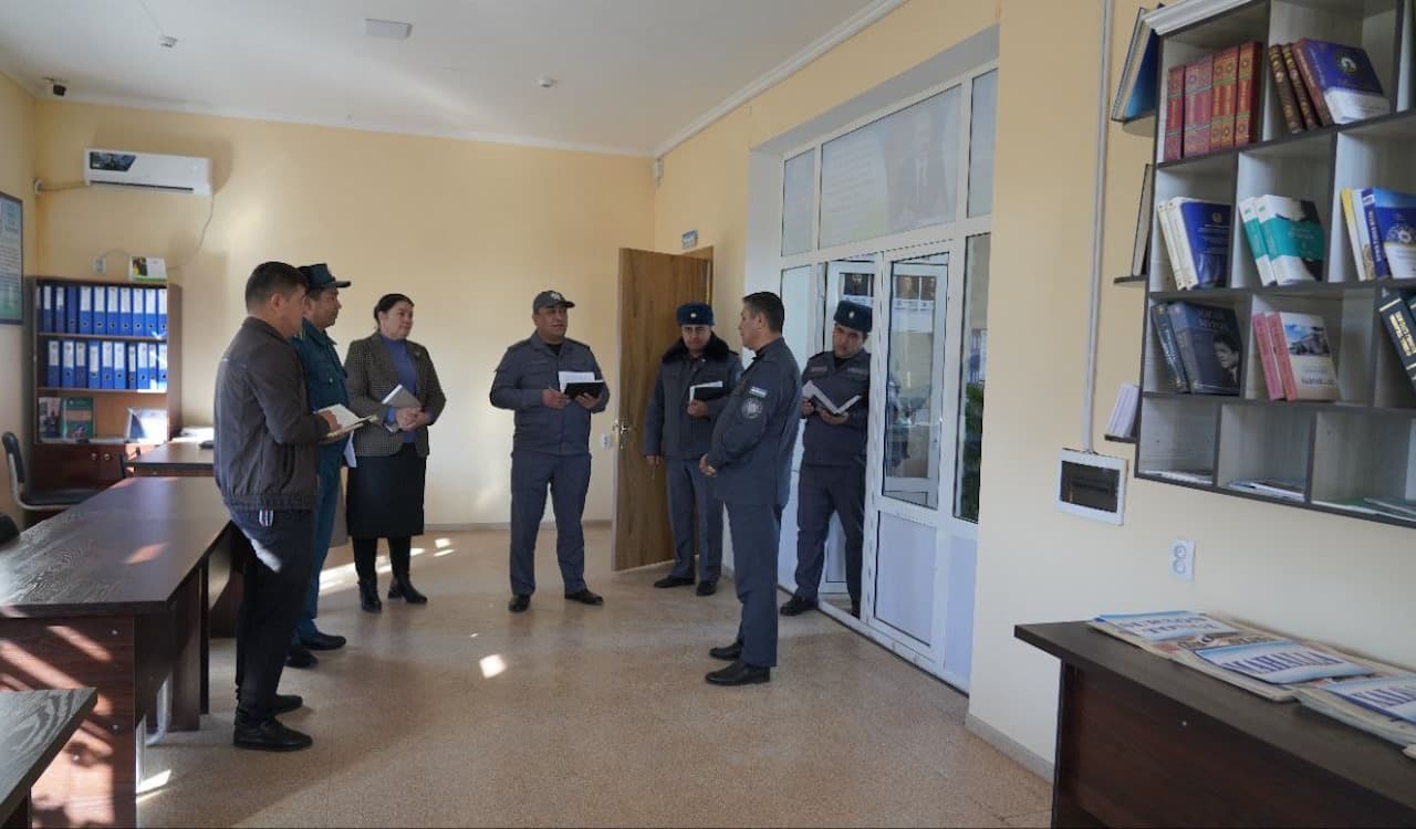 ИИВ Жамоат хавфсизлиги департаменти Ҳуқуқбузарликлар профилактикаси хизмати бошлиғи полковник Б.Э.Бердиалиев Сурхондарё вилоятидаги ижтимоий профилактика ҳолатини ўрганди