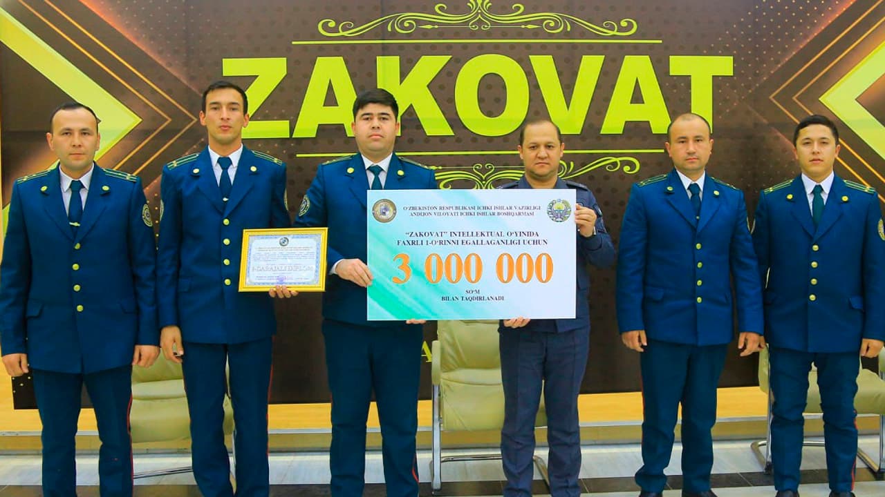 Andijon viloyati ichki ishlar organlarining yosh xodimlari oʻrtasida “Zakovat” intellektual oʻyini oʻtkazildi