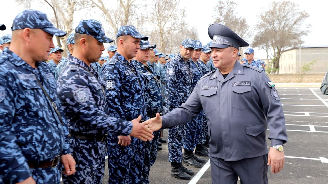 Ички ишлар вазирлиги Қоровул қўшинлари қўмондонлигига қарашли бирлашган дала ўқув марказига Ички ишлар вазири ўринбосари генерал-майор Баходир Мирзарахимов ташриф буюрди