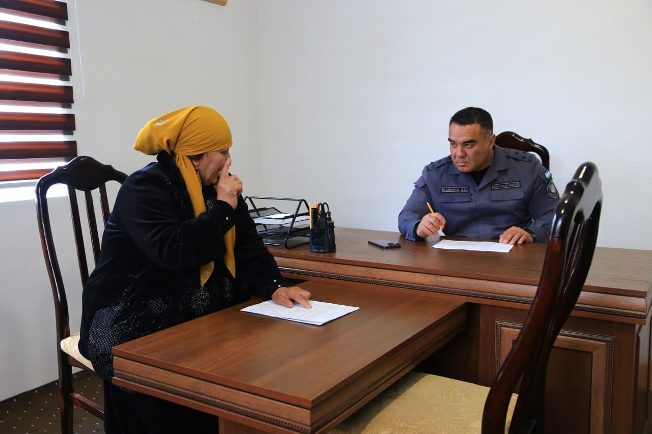 The head of the DIA of Sirdarya region, Colonel Sanjar Dzabarov, held his next reception of the citizens