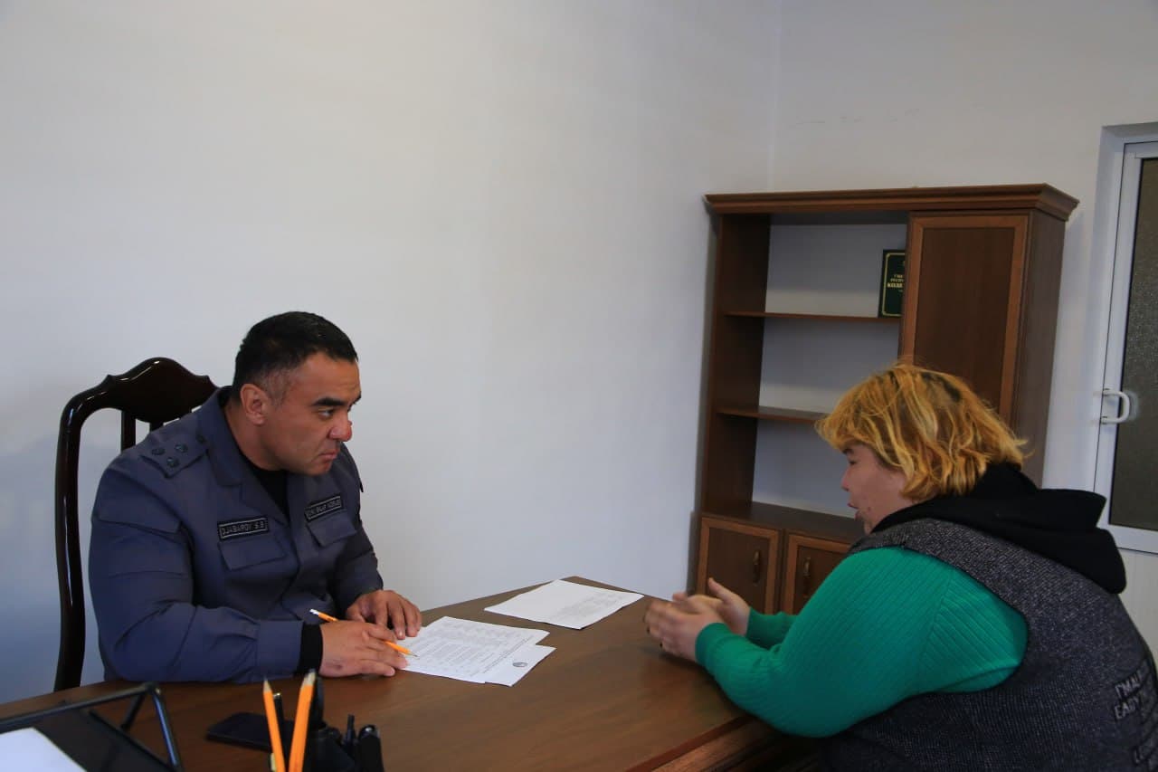 The head of the DIA of Sirdarya region, Colonel Sanjar Dzabarov, held his next reception of the citizens