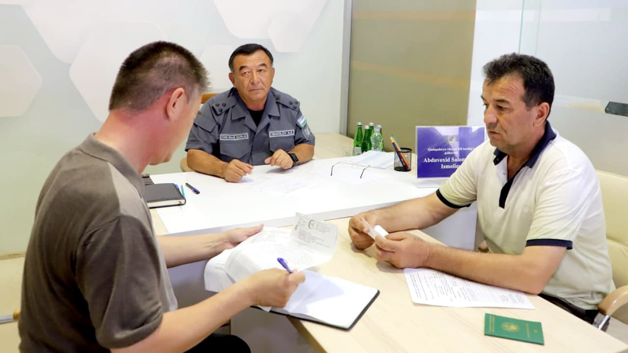 Қашқадарё вилояти ИИБ бошлиғи полковник Авдувохид Исмоиловнинг фуқаролар учун навбатдаги сайёр қабули бўлиб ўтди