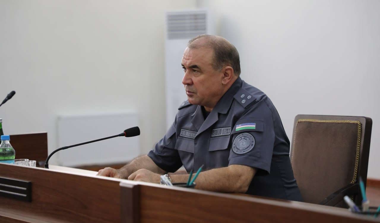 Начальник УВД Самаркандской области полковник Рахмат Маматов провел совещание в Кушрабадском районе