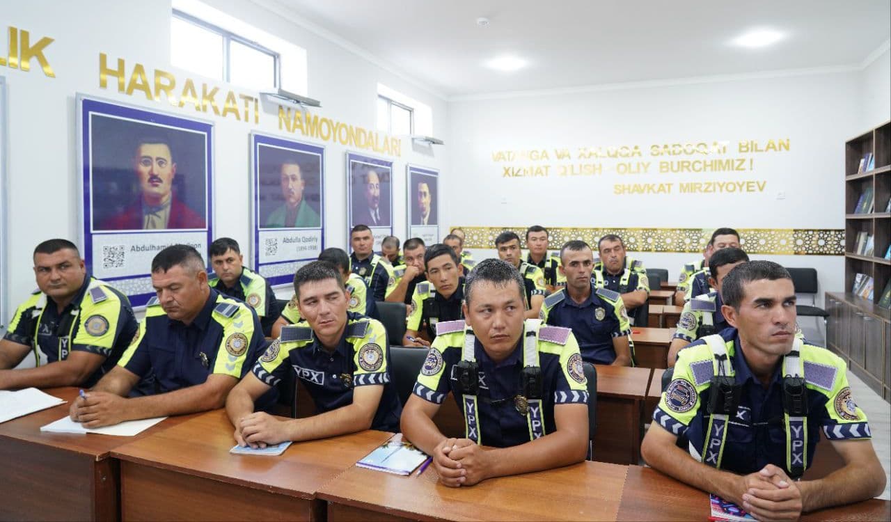 Сурхондарё вилояти ИИБ ЖХХ Йўл ҳаракати хавфсизлиги ходимлари иштирокида ўқув машғулоти ўтказилди
