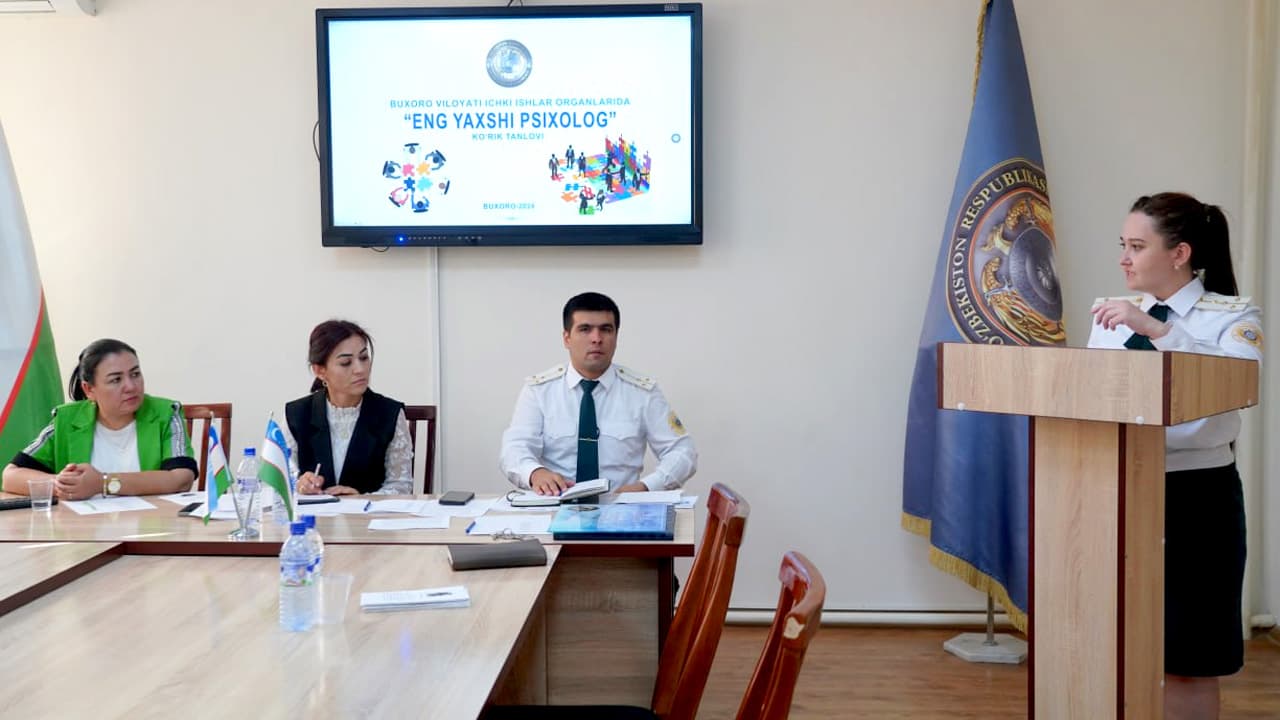 Бухоро вилояти ички ишлар органларида хизмат олиб бораётган психологлар иштирокида “Энг яхши психолог” кўрик-танловининг вилоят босқичи ўтказилди