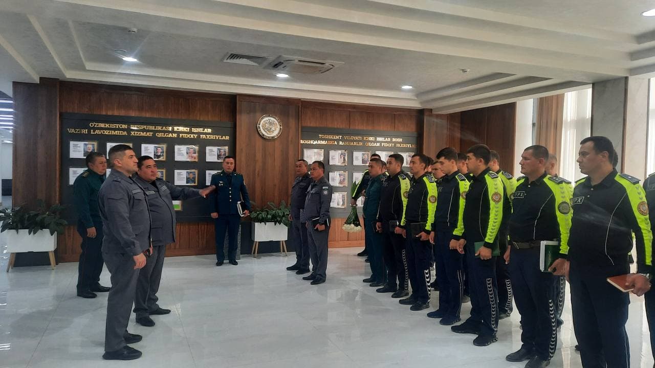 В Ташкентской области состоялось совещание с участием начальника Службы безопасности дорожного движения МВД, руководства областного ГУВД и личного состава