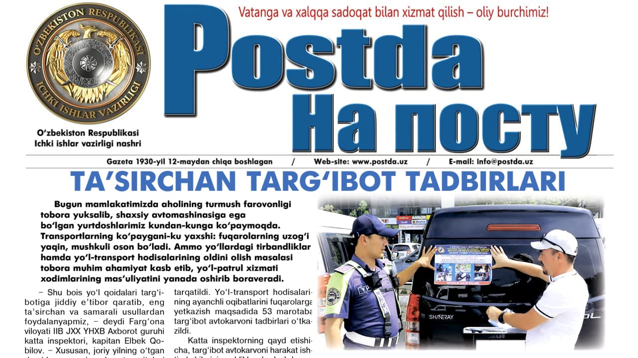 Yoʻl qoidasi — umr foydasi. Taʼsirchan targʻibot tadbirlari