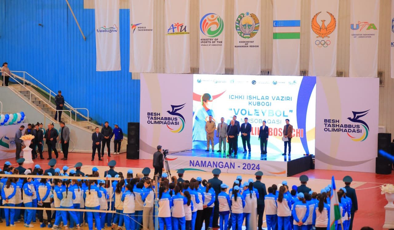 Наманган вилоятида «Беш ташаббус олимпиадаси» доирасида спортнинг волейбол тури бўйича Ички ишлар вазири кубогининг Республика босқичига старт берилди