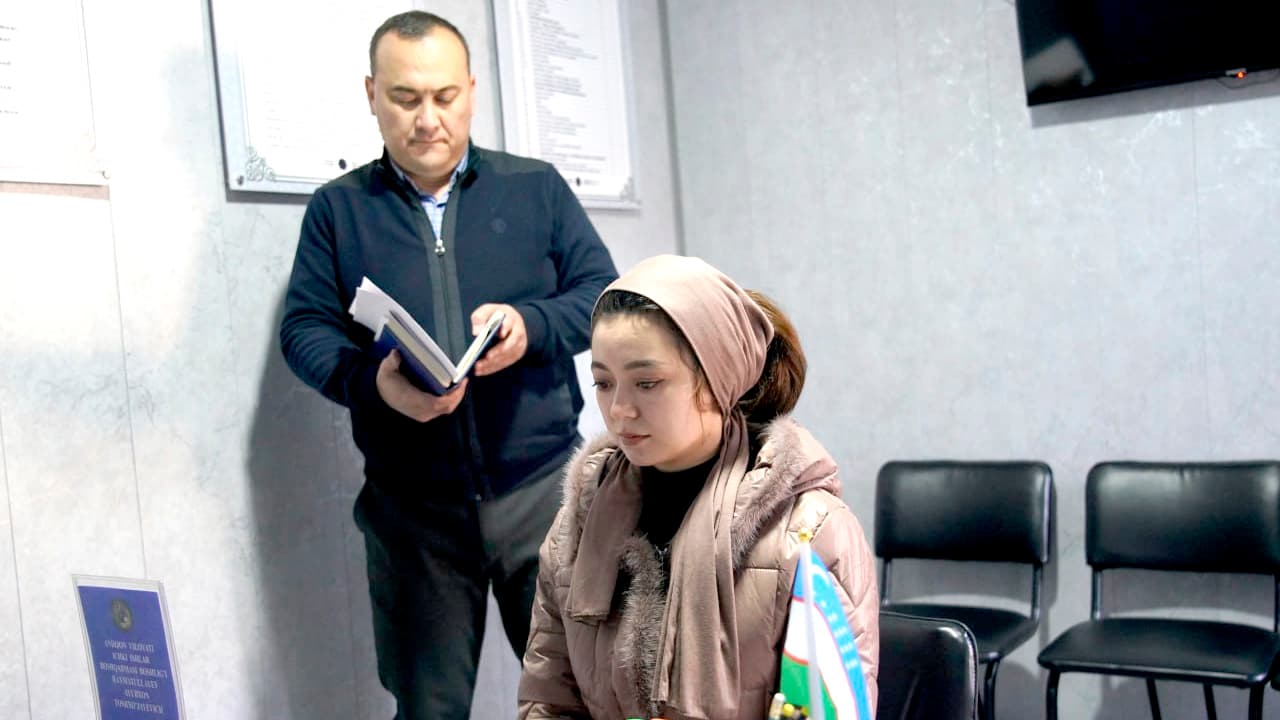 A mobile reception was organized in the Kurgan-Tepa district of Andijan region to address citizens' appeals on judicial and legal issues