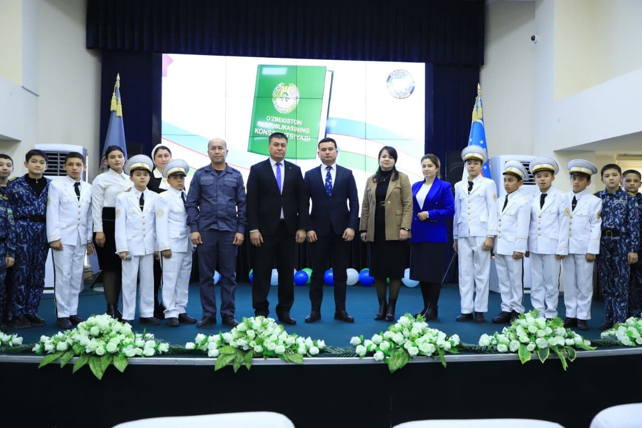 Ички ишлар вазирлигининг ихтисослаштирилган мактаб-интернатида “Конституция – бахтимиз қомуси” номли бош қомусимизнинг 32 йиллик тадбири кенг нишонланди