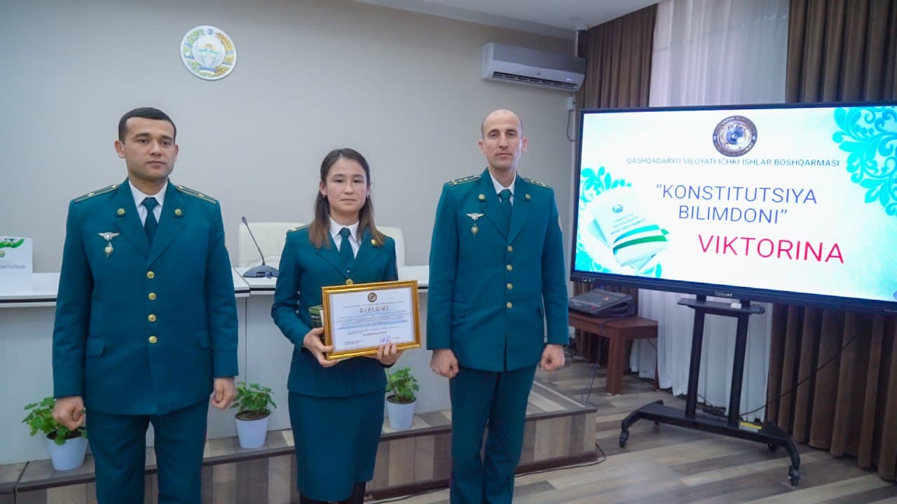 Ўзбекистон Республикаси Конституциясининг ўттиз икки йиллиги байрами муносабати билан Қашқадарё вилояти ички ишлар органлари ходимлар ўртасида “Конституция билимдони” кўрик-танлови бўлиб ўтди