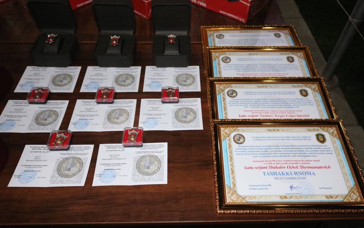 В УВД Самаркандской области состоялось торжественное мероприятие, приуроченное к 18-летию создания мобильных отрядов особого назначения МВД